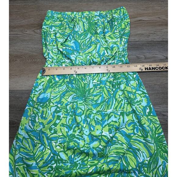 Lilly Pulitzer Windsor Strapless Mini Dress SMALL Fresh Citrus Green Pima Cotton - Picture 5 of 9